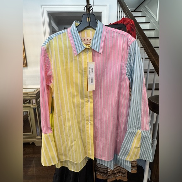 Marni Pastel Striped Button Down Shirt - Picture 2 of 4